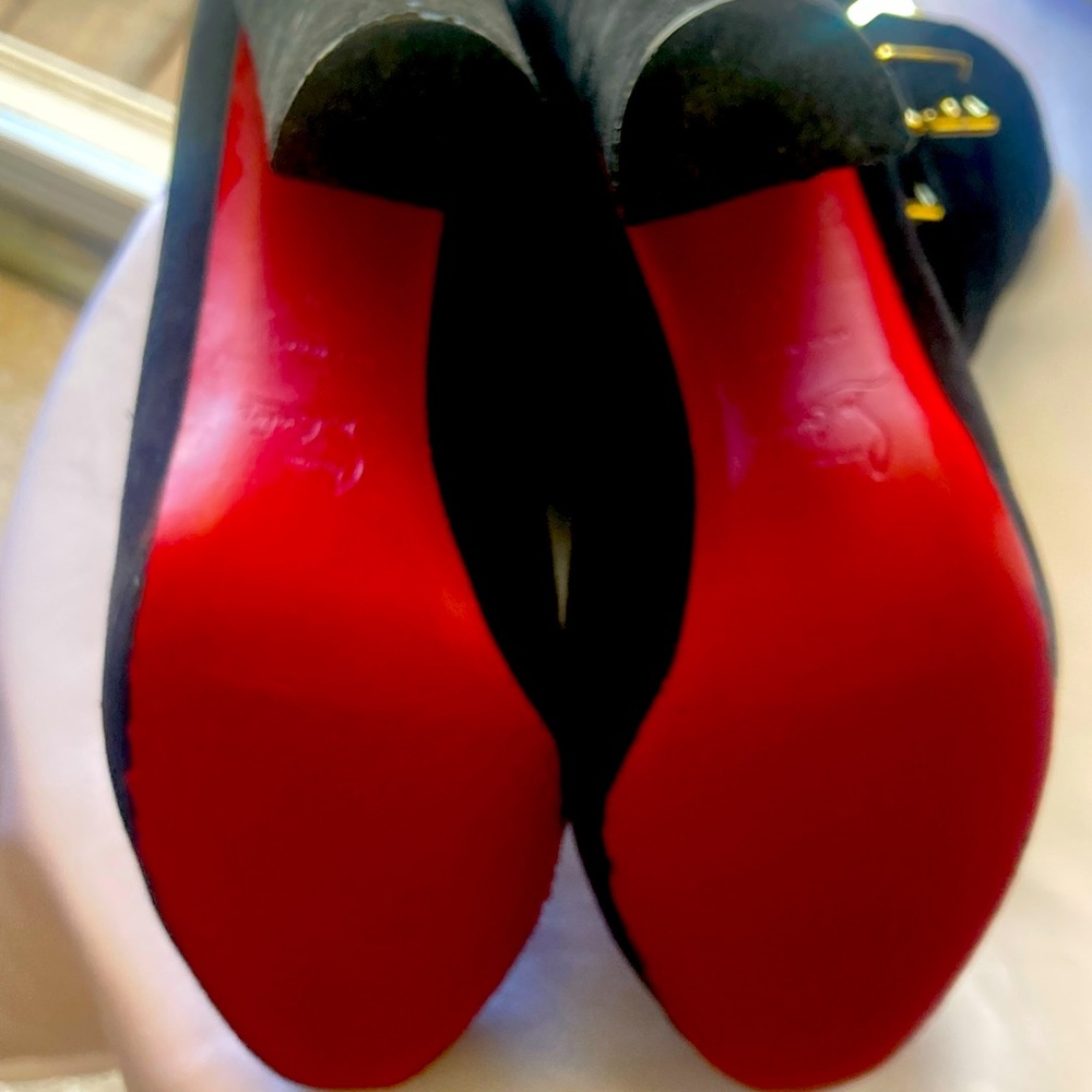 Christian Louboutin Black Suede Boots! Made in Italy!